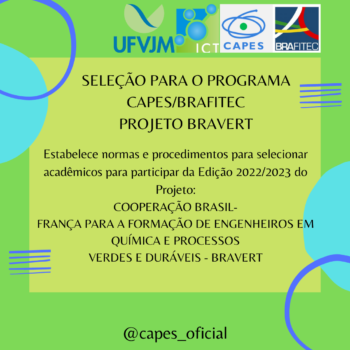 Processo seletivo BRAFITEC/UFVJM para o ano 2022/2023